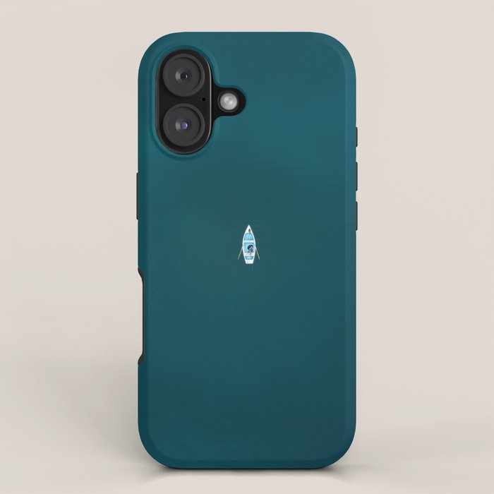 Minimalist Boat in blue Lake  iPhone Case Gallery Image 1