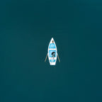 Minimalist Boat in blue Lake  Coffee Mug Gallery Image 2