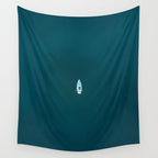 Minimalist Boat in blue Lake  Wall Tapestry Gallery Image 4
