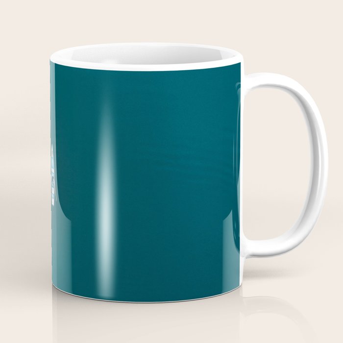 Minimalist Boat in blue Lake  Coffee Mug Gallery Image 1