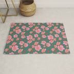 English Roses in Pink and Green Rug Gallery Image 1