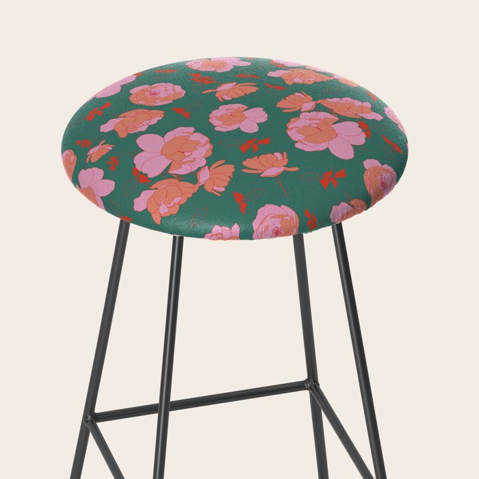 English Roses in Pink and Green Stool Gallery Image 2