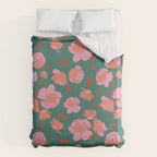 English Roses in Pink and Green Duvet Cover Gallery Image 6