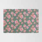 English Roses in Pink and Green Rug Gallery Image 2