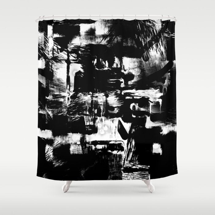 Black and White Shower Curtain Gallery Image 1