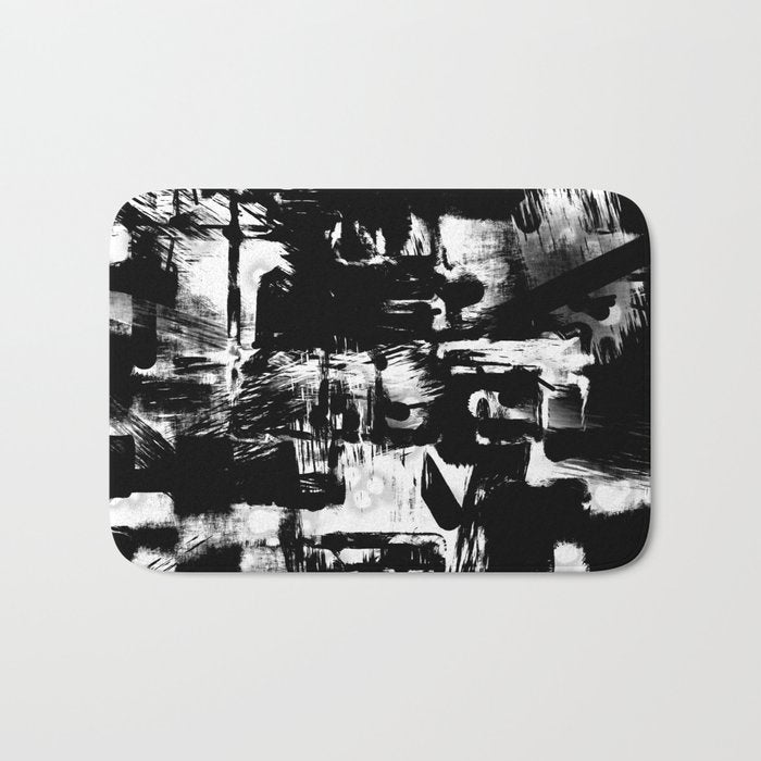 Black and White Bath Mat Gallery Image 1