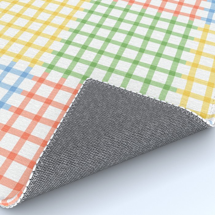 Colorful geometric gingham patchwork pattern Rug Gallery Image 4