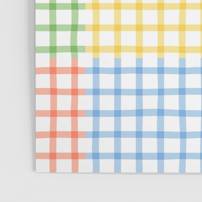 Colorful geometric gingham patchwork pattern Poster Gallery Image 3