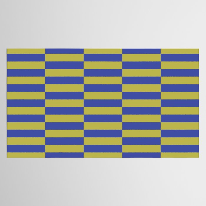 Bold Striped Pattern with Electric Cobalt and Chartreuse Colors Tablecloth Gallery Image 2