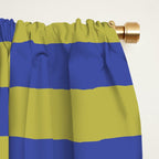 Bold Striped Pattern with Electric Cobalt and Chartreuse Colors Window Curtain Gallery Image 2