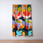The Velvet Garden, Pastel Floral Botanical Nature, Vintage Plants Illustration Flowers, Bohemian Eclectic Blossom Bloom Meadow Painting Window Curtain Gallery Image 3