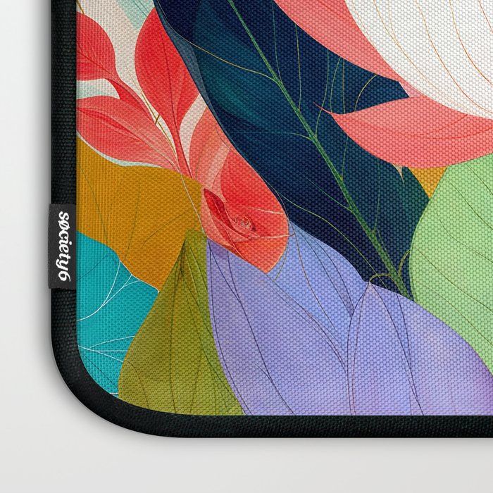 The Velvet Garden, Pastel Floral Botanical Nature, Vintage Plants Illustration Flowers, Bohemian Eclectic Blossom Bloom Meadow Painting Laptop Sleeve Gallery Image 3
