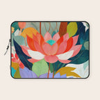 The Velvet Garden, Pastel Floral Botanical Nature, Vintage Plants Illustration Flowers, Bohemian Eclectic Blossom Bloom Meadow Painting Laptop Sleeve Gallery Image 1