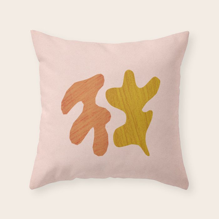 Matisse inspired shapes Throw Pillow Gallery Image 1