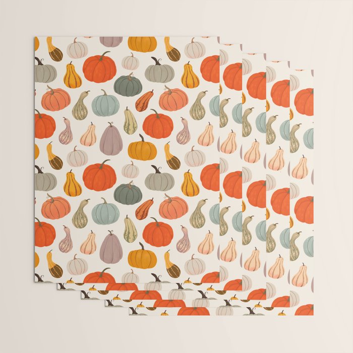 Autumn Pumpkins and Squash Wrapping Paper Gallery Image 3