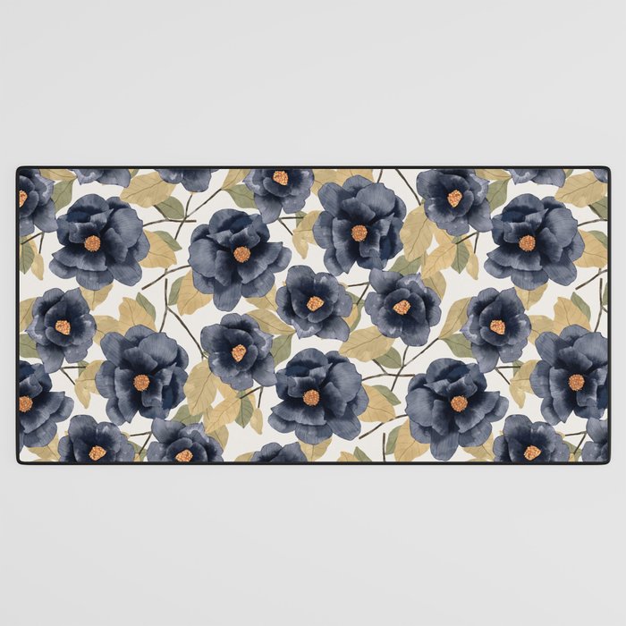 Blue watercolor roses Desk Mat Gallery Image 3