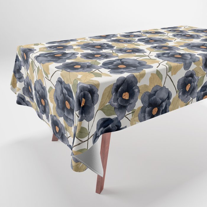 Blue watercolor roses Tablecloth Gallery Image 1