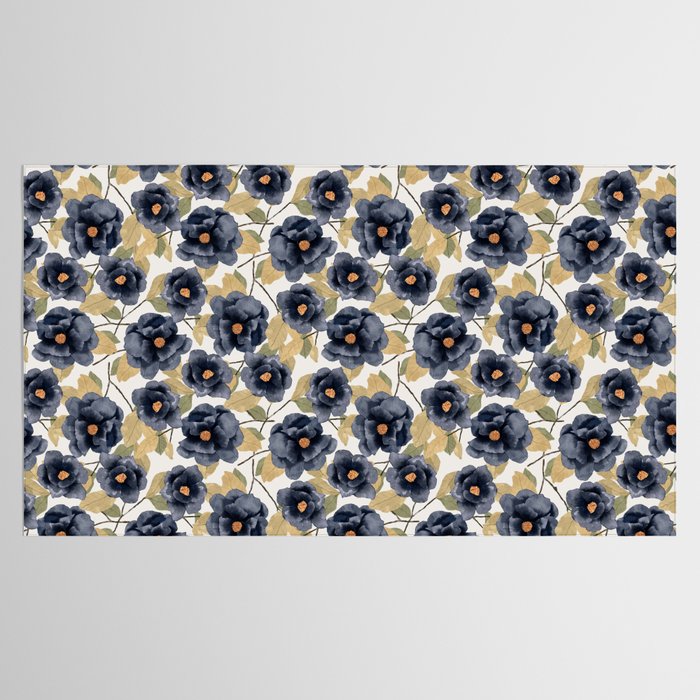 Blue watercolor roses Tablecloth Gallery Image 2