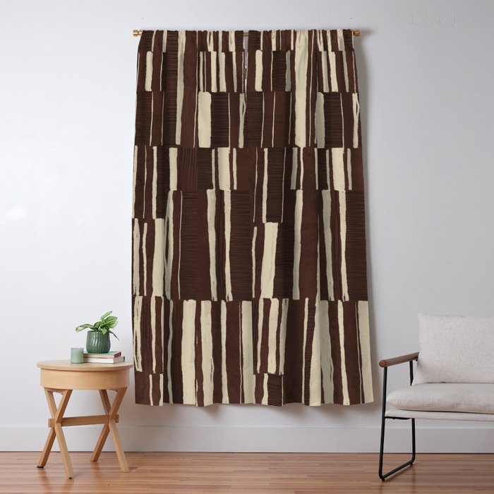 Scratchy Blocks - Chocolate Window Curtain Gallery Image 5