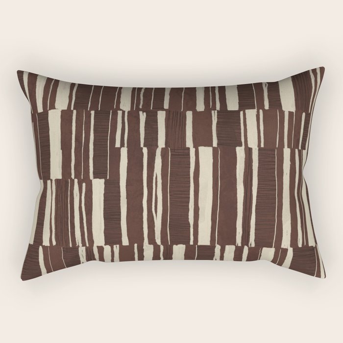 Scratchy Blocks - Chocolate Rectangular Pillow Gallery Image 2