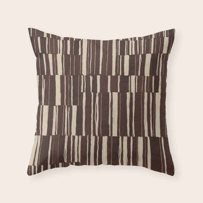 Scratchy Blocks - Chocolate Throw Pillow Gallery Image 6