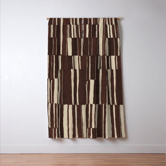 Scratchy Blocks - Chocolate Window Curtain Gallery Image 3
