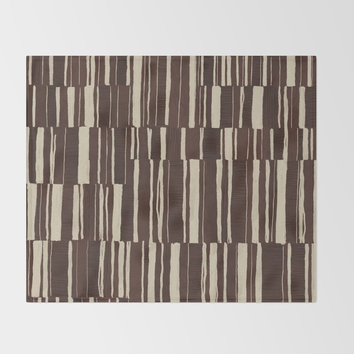 Scratchy Blocks - Chocolate Throw Blanket Gallery Image 2