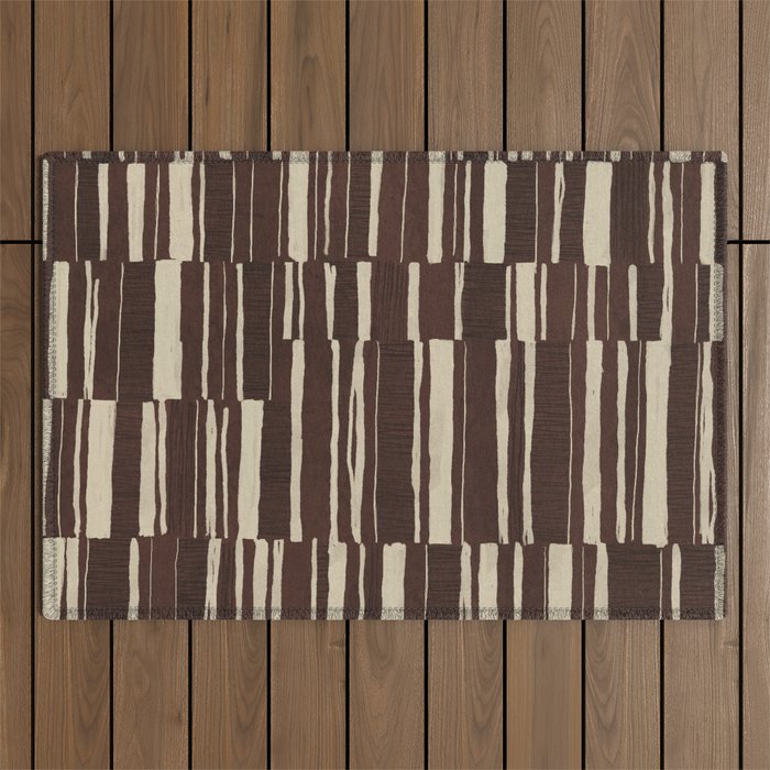 Scratchy Blocks - Chocolate Outdoor Rug Gallery Image 1