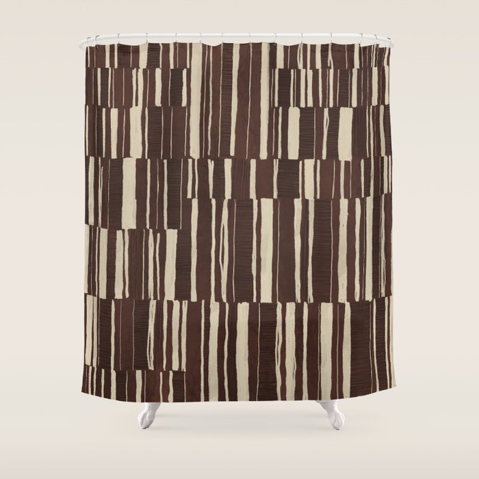 Scratchy Blocks - Chocolate Shower Curtain Gallery Image 1