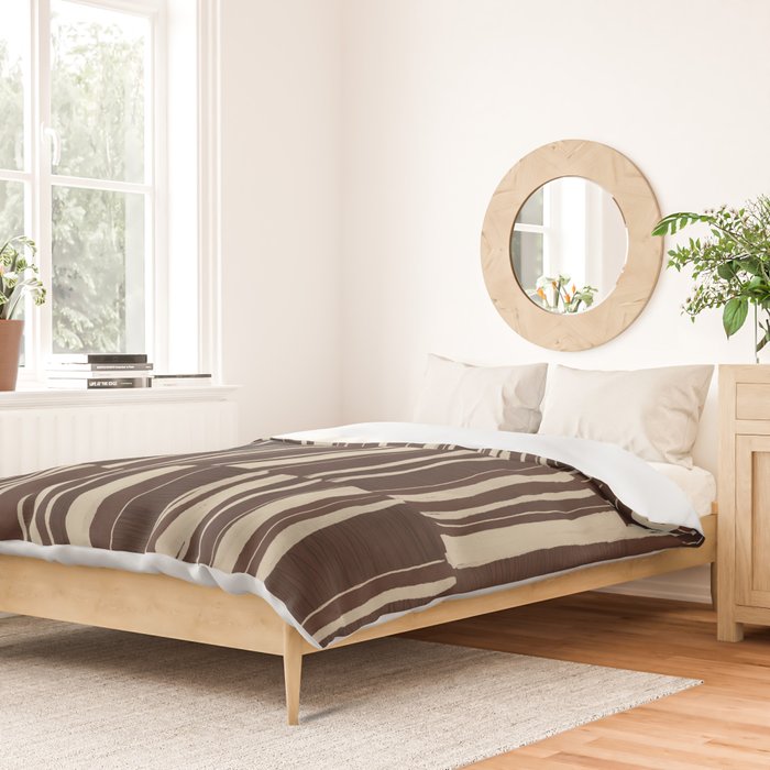 Scratchy Blocks - Chocolate Duvet Cover Gallery Image 2