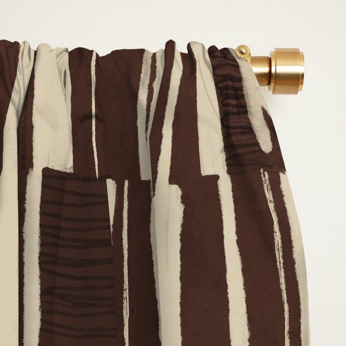 Scratchy Blocks - Chocolate Window Curtain Gallery Image 2
