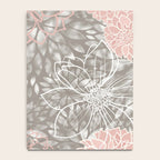 Festive, Floral Pattern Dahlias, Pink, Gray, White Notebook Gallery Image 4