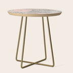 Festive, Floral Pattern Dahlias, Pink, Gray, White Side Table Gallery Image 1
