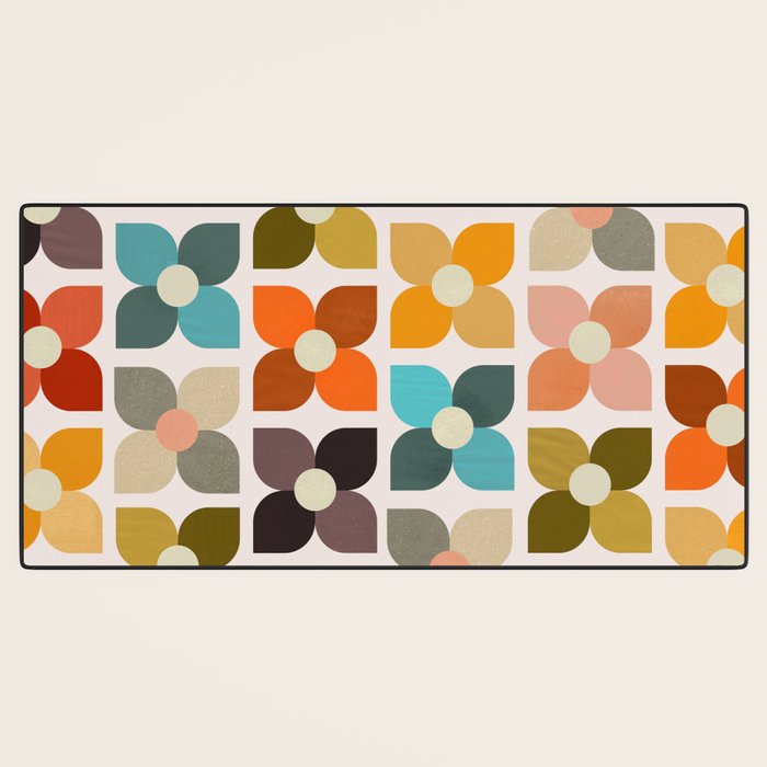 Bauhaus Geometric Flowers  Desk Mat Gallery Image 3