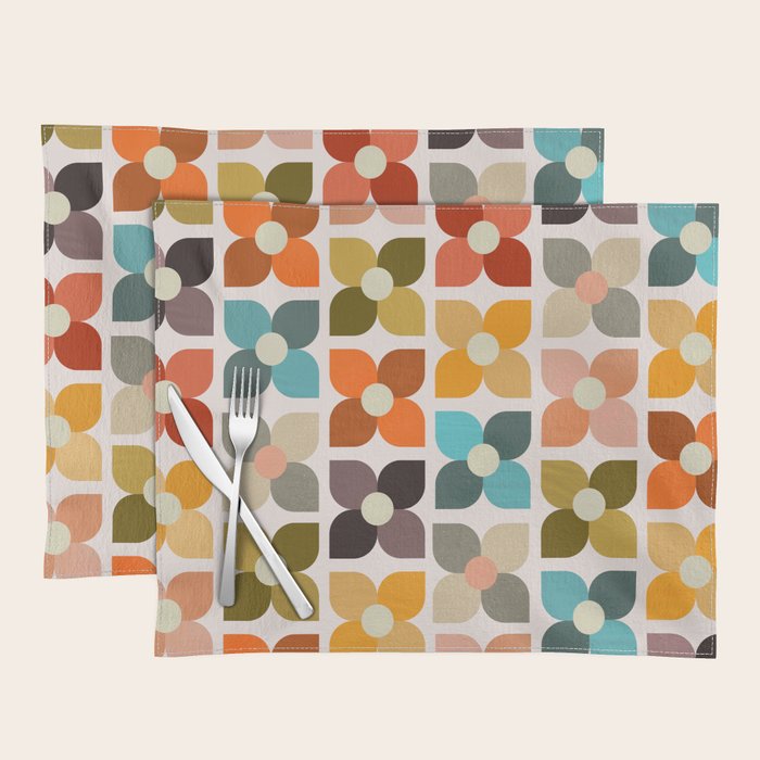 Bauhaus Geometric Flowers  Placemat Gallery Image 1