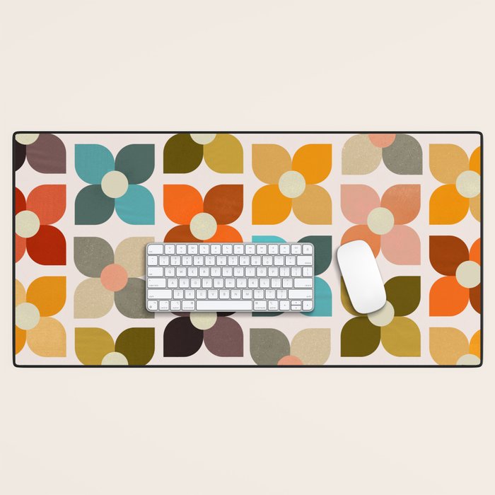 Bauhaus Geometric Flowers  Desk Mat Gallery Image 1
