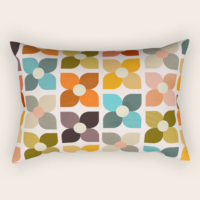 Bauhaus Geometric Flowers  Rectangular Pillow Gallery Image 2