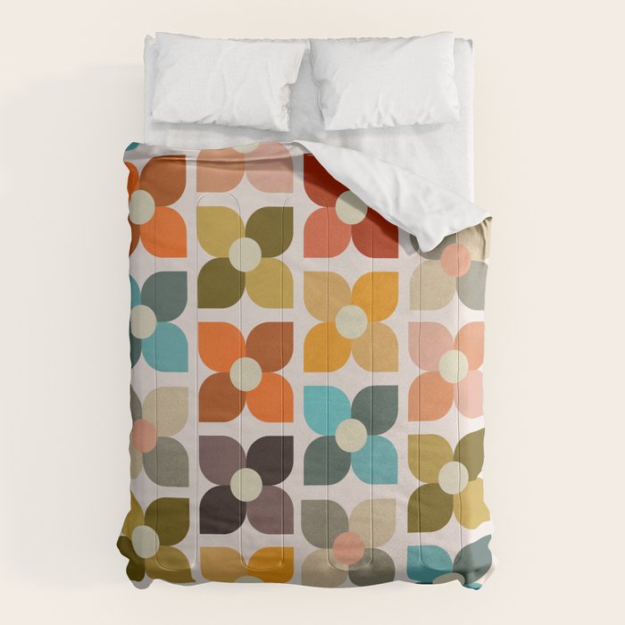 Bauhaus Geometric Flowers  Comforter Gallery Image 6