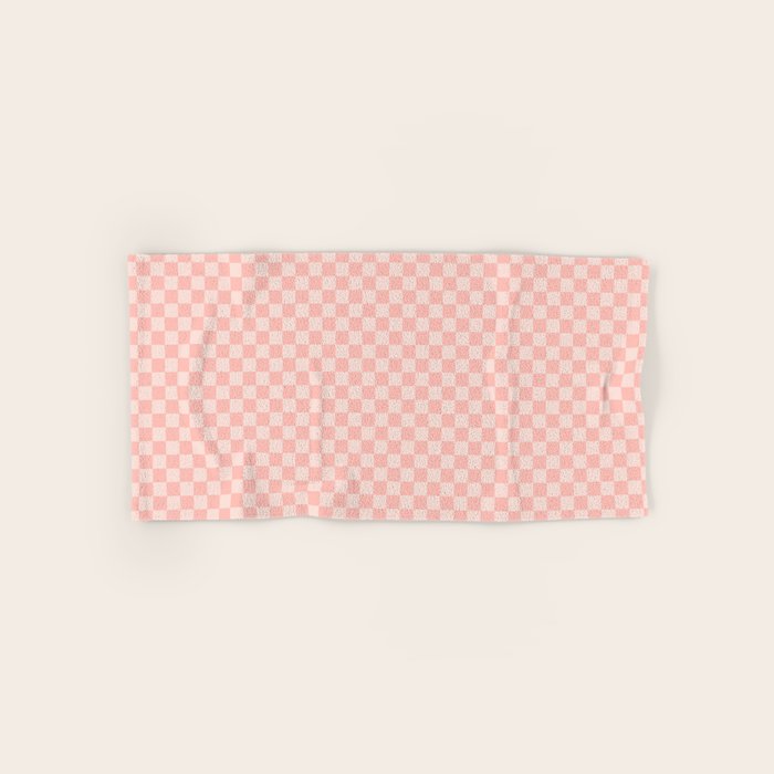 Check VII - Pink â Checkerboard Print Bath Towel Gallery Image 1