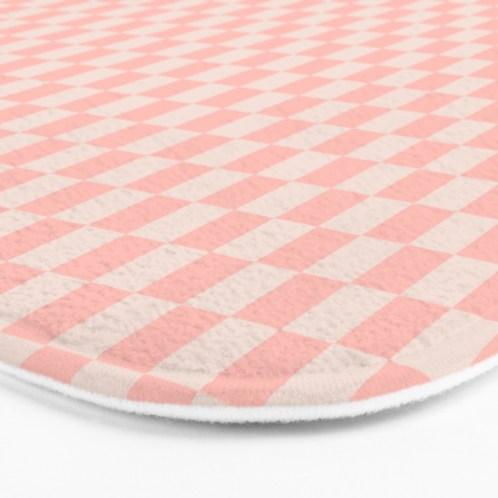 Check VII - Pink â Checkerboard Print Bath Mat Gallery Image 3