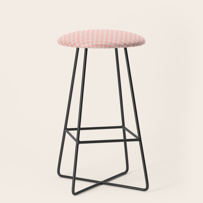 Check VII - Pink â Checkerboard Print Stool Gallery Image 1