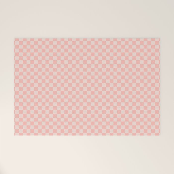 Check VII - Pink â Checkerboard Print Welcome Mat Gallery Image 1