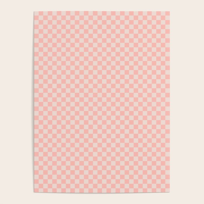 Check VII - Pink â Checkerboard Print Poster Gallery Image 1