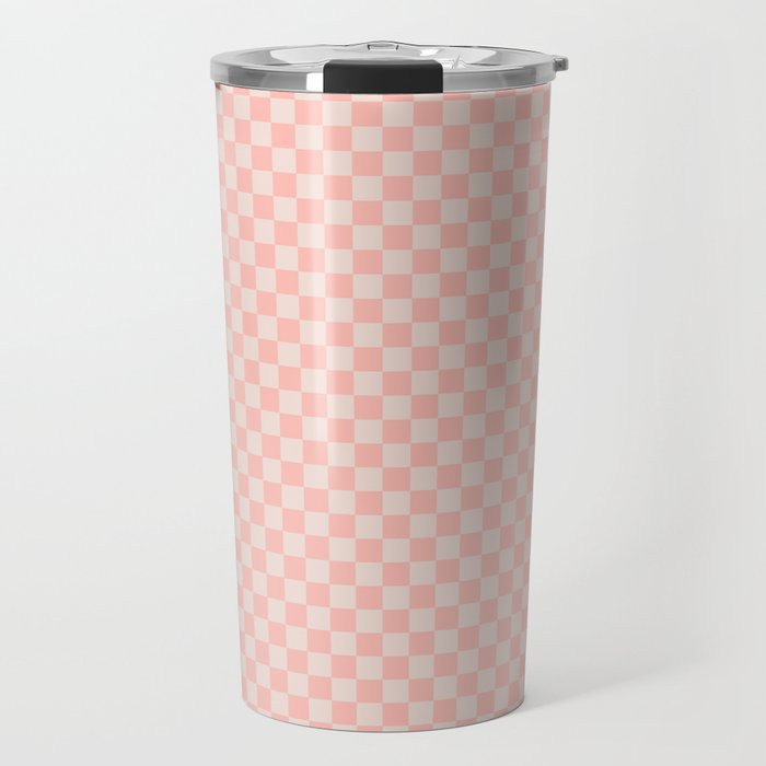Check VII - Pink â Checkerboard Print Travel Mug Gallery Image 1