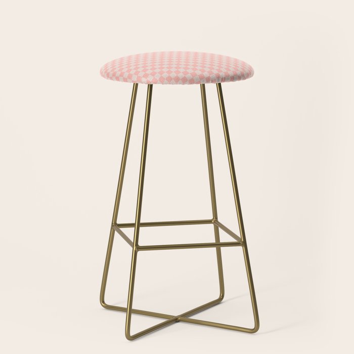 Check VII - Pink â Checkerboard Print Stool Gallery Image 2