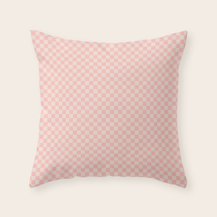 Check VII - Pink â Checkerboard Print Throw Pillow Gallery Image 1