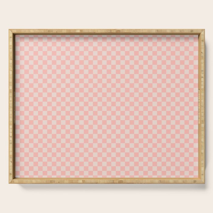 Check VII - Pink â Checkerboard Print Serving Tray Gallery Image 1
