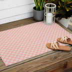 Check VII - Pink â Checkerboard Print Outdoor Rug Gallery Image 2