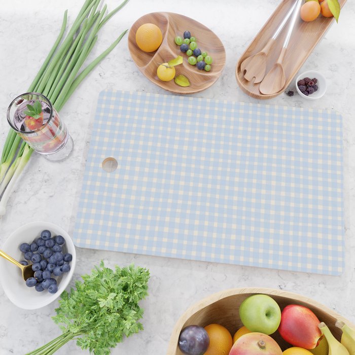 Blue White Gingham Check Cutting Board Gallery Image 2