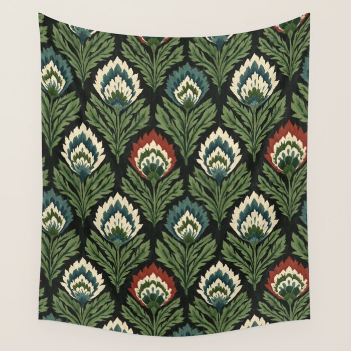 Vintage Floral Tapestry Pattern Wall Tapestry Gallery Image 4